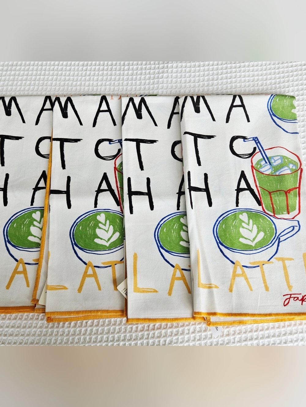 🍵Anthropologie Matcha Latte dishtowels🍵